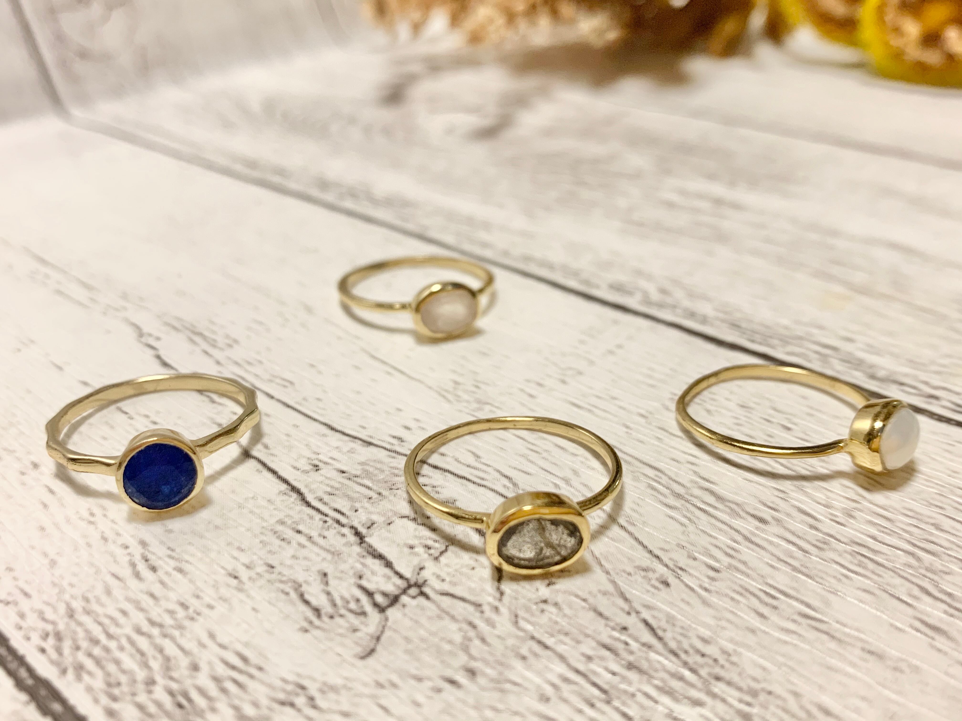 トルコ天然石リングX