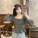 ✞ オータム♡スタンダードシャツブラウスレースショートチェック柄 ロング レトロ スウィート 秋物 スクウェア ✞ゴスロリ SM ミリ 甘ロリ クラロリ 和ロリ エレガント 黒ロリ 姫ロリ 華ロリ BB-BB72707767186