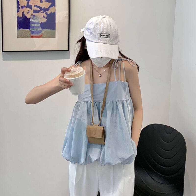 ブルーサマーノースリーブトップス 夏物 スーパーモール96730492317