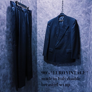 【doppio】90's"EURO VINTAGE"made in Italy double breasted set up