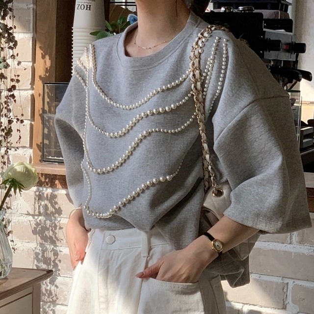 Pearl Embroidered Pullover 503136