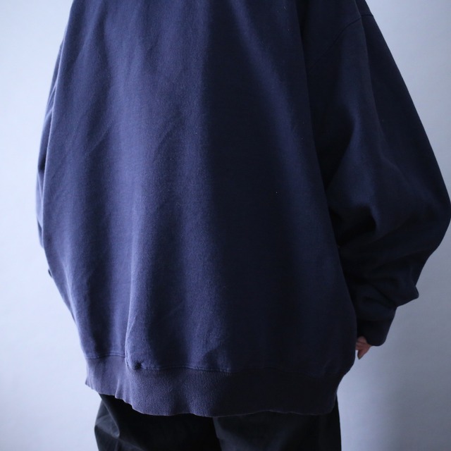 "Champion" dark navy color over silhouette sweat parka