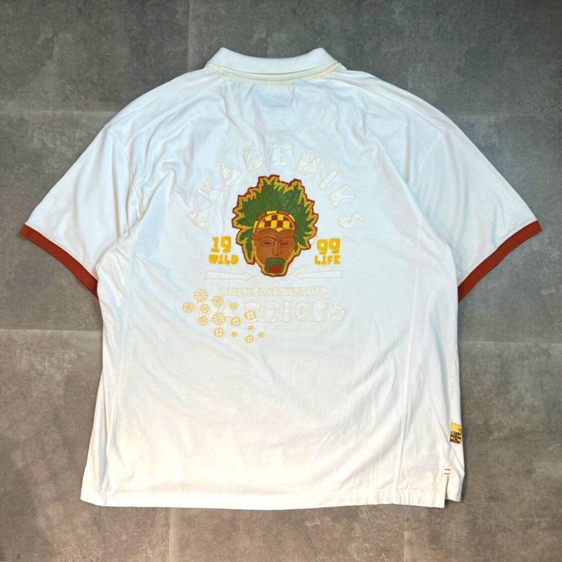 00s アカデミクス 半袖ポロシャツ 4XL ホワイト Akademiks B系 