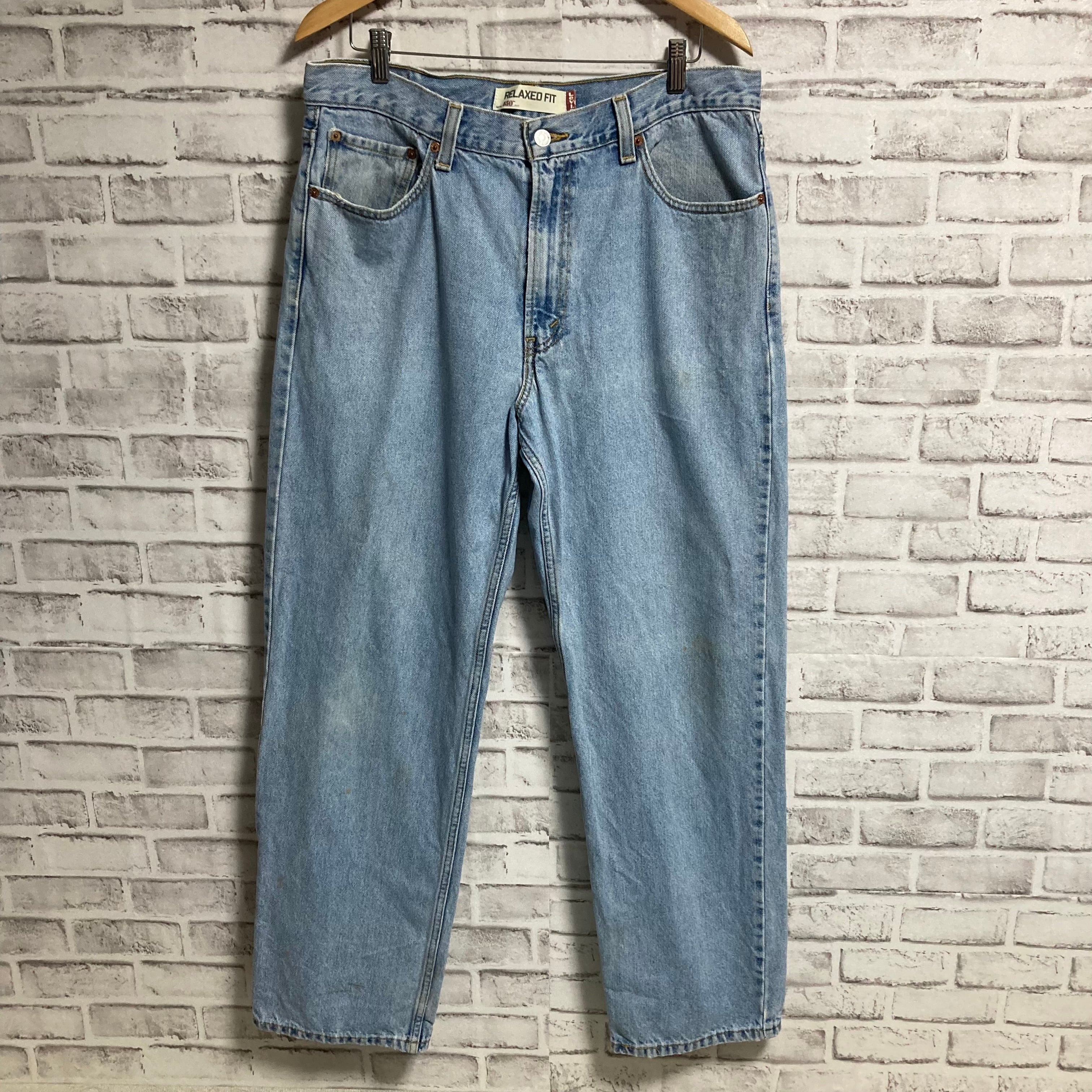 【Levi’s 550】W36×L32 Denim Jeans リーバイス 550 ブルーデニム ウォッシュデニム ライトブルー ジーンズ ジーパン  リラックスフィット テーパード アメリカ USA 古着