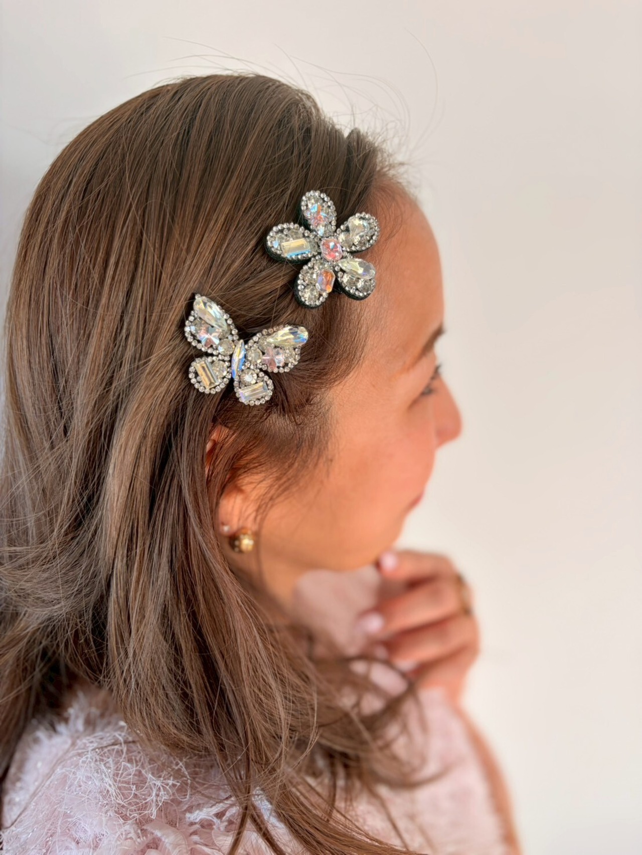 ※予約※ ハピネスクリップ2個セット ( シルバー×ピンク) 7月末頃お届け予定