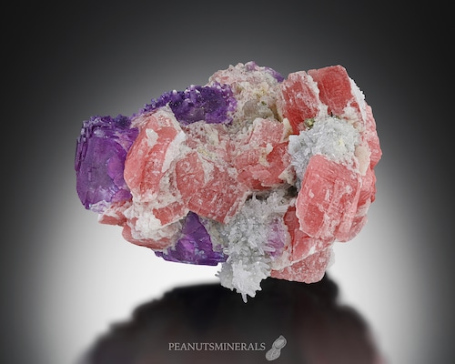 ロードクロサイト / フローライト / クォーツ【Rhodochrosite with Fluorite & Quartz】中国産