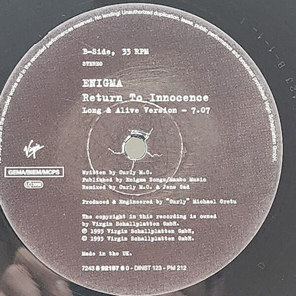 Enigma / Return To Innocence [DINST 123, 8 92197 6] - 画像4