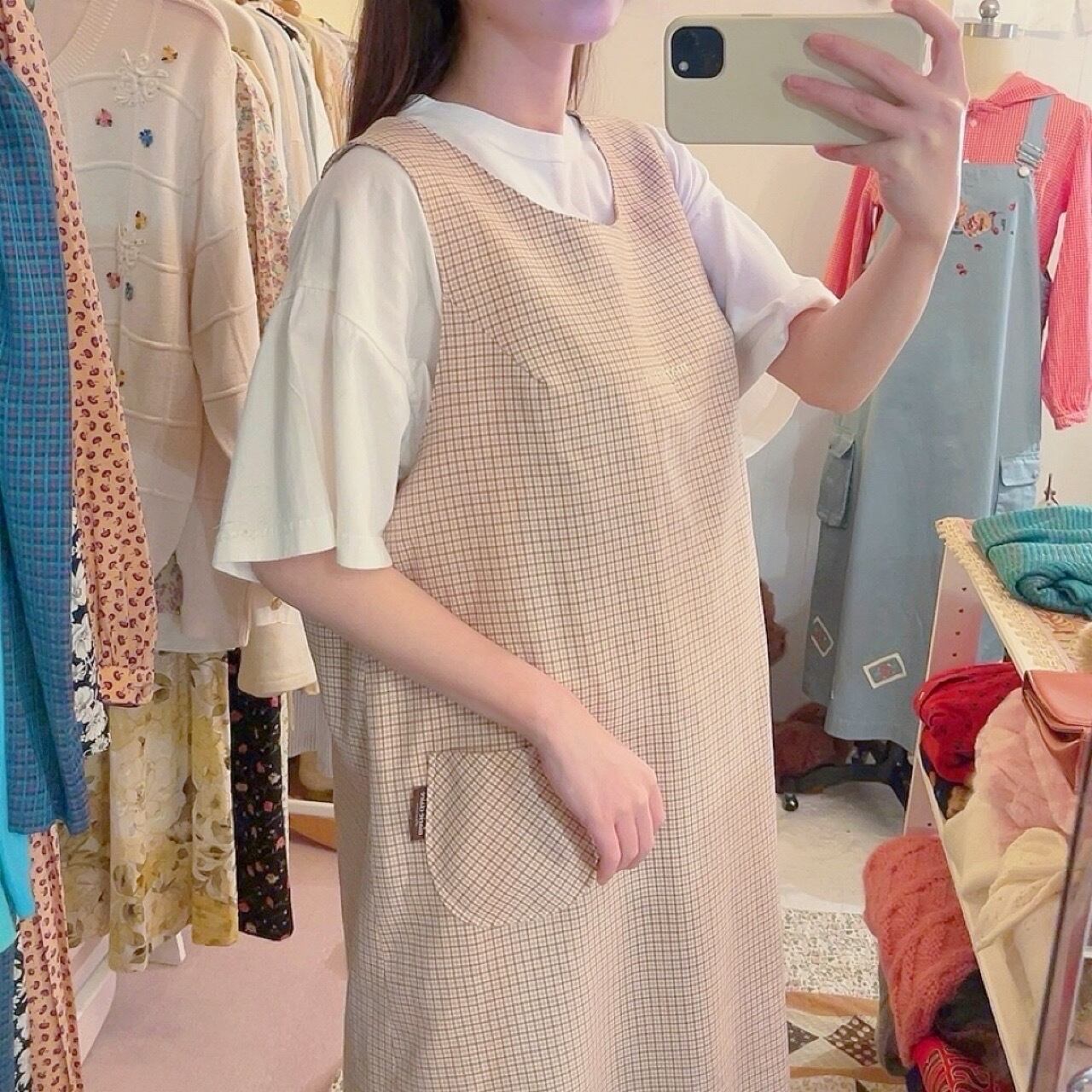 marie claire / yellow check one-piece