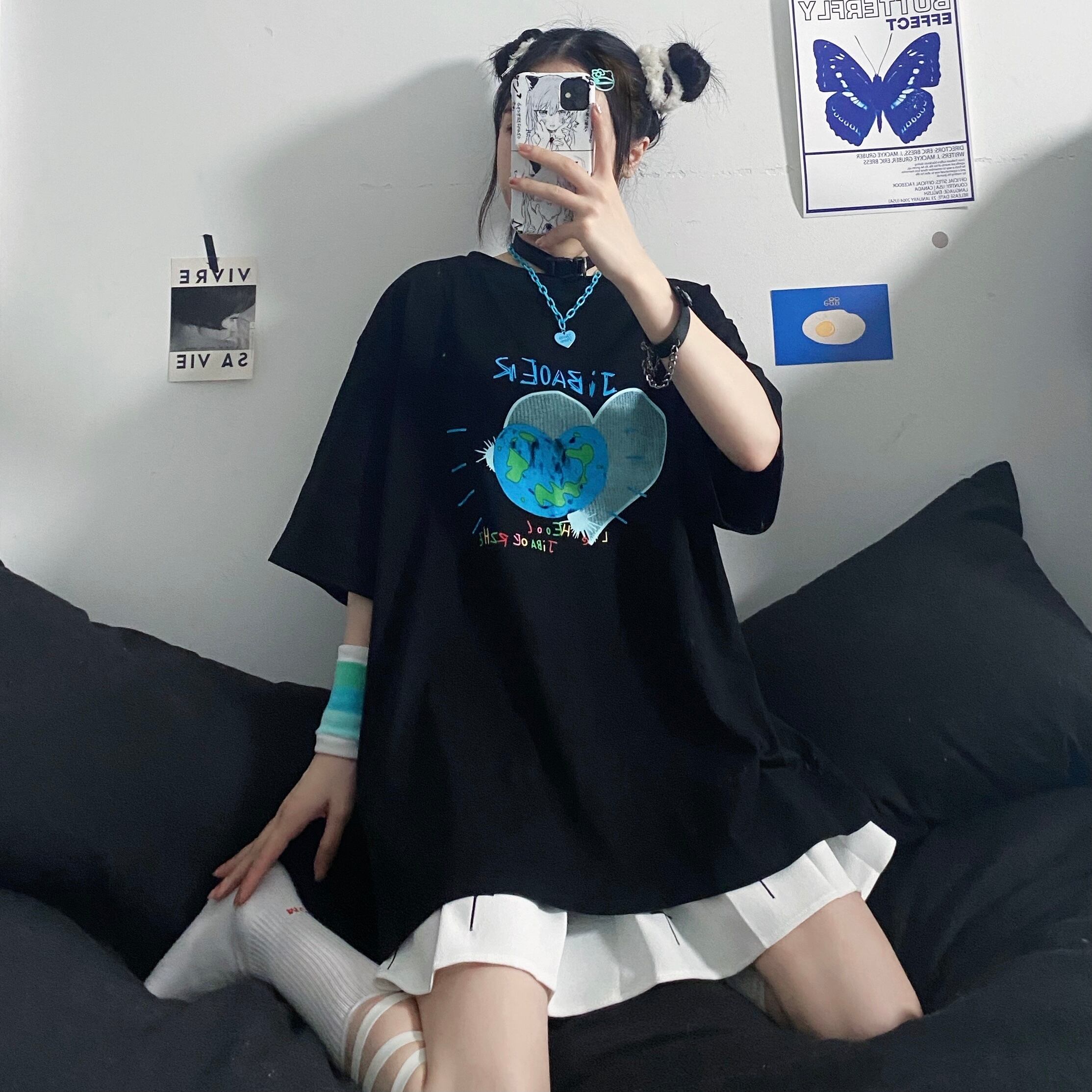 スタイルサマールーズTシャツ プリントカジュアル ストリート 夏物 ケッペル4179210608