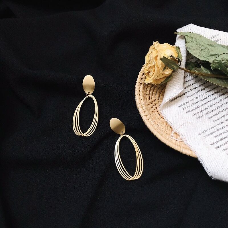 イヤリング メタルアクセサリー オーバル 指輪 ブラック・アイド・ピーズ29126001939