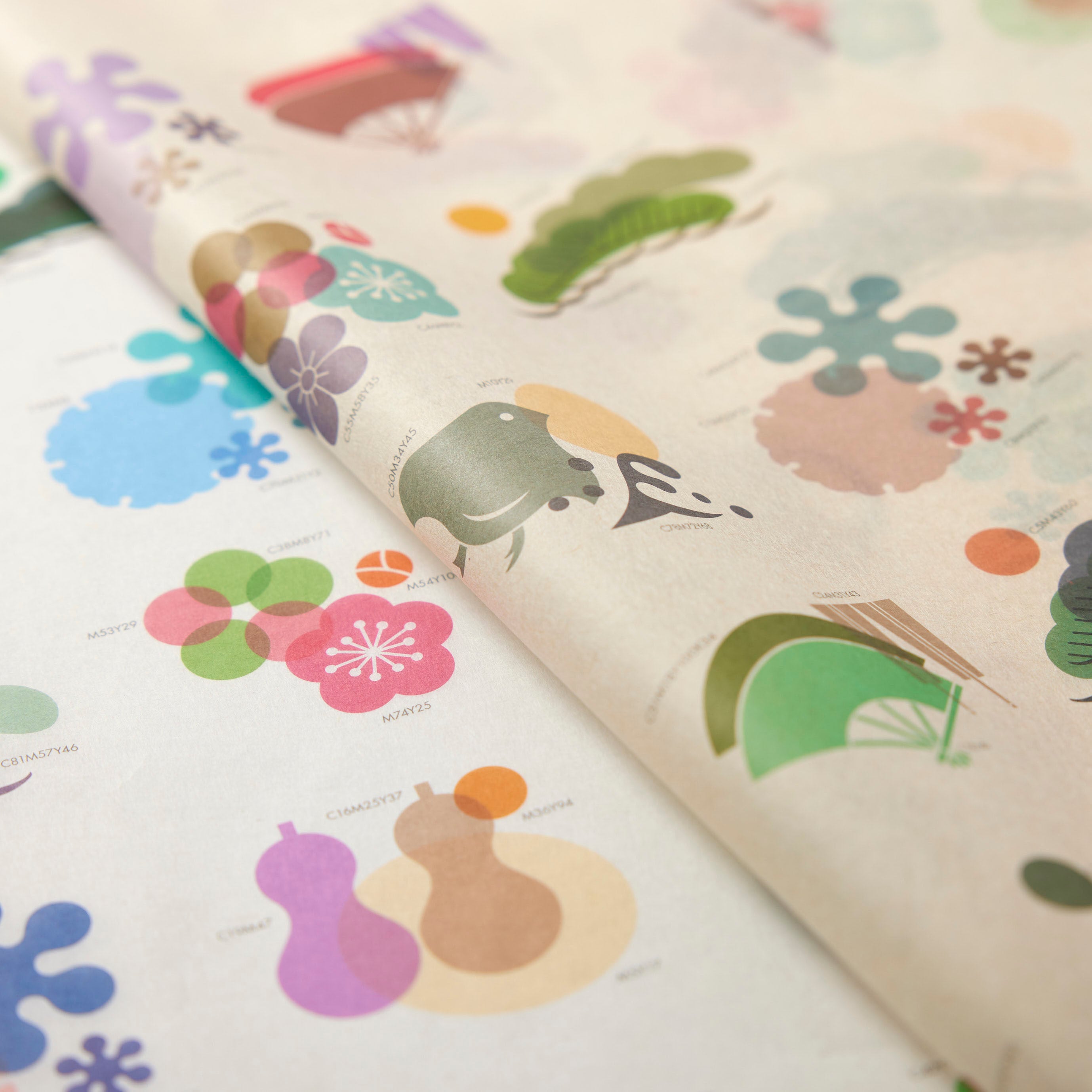 CC03 美濃和紙カラーチャートポスター 極薄葉紙 しろ/A4たたみ | WACCA