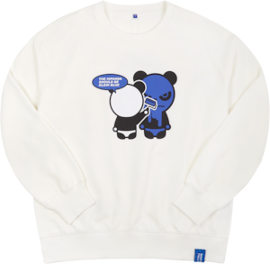 SALE 送料無料 【HIPANDA ハイパンダ】レディース クルーネック スウェット トレーナー WOMEN'S CREW NECK SWEAT SHIRT / BLUE・WHITE