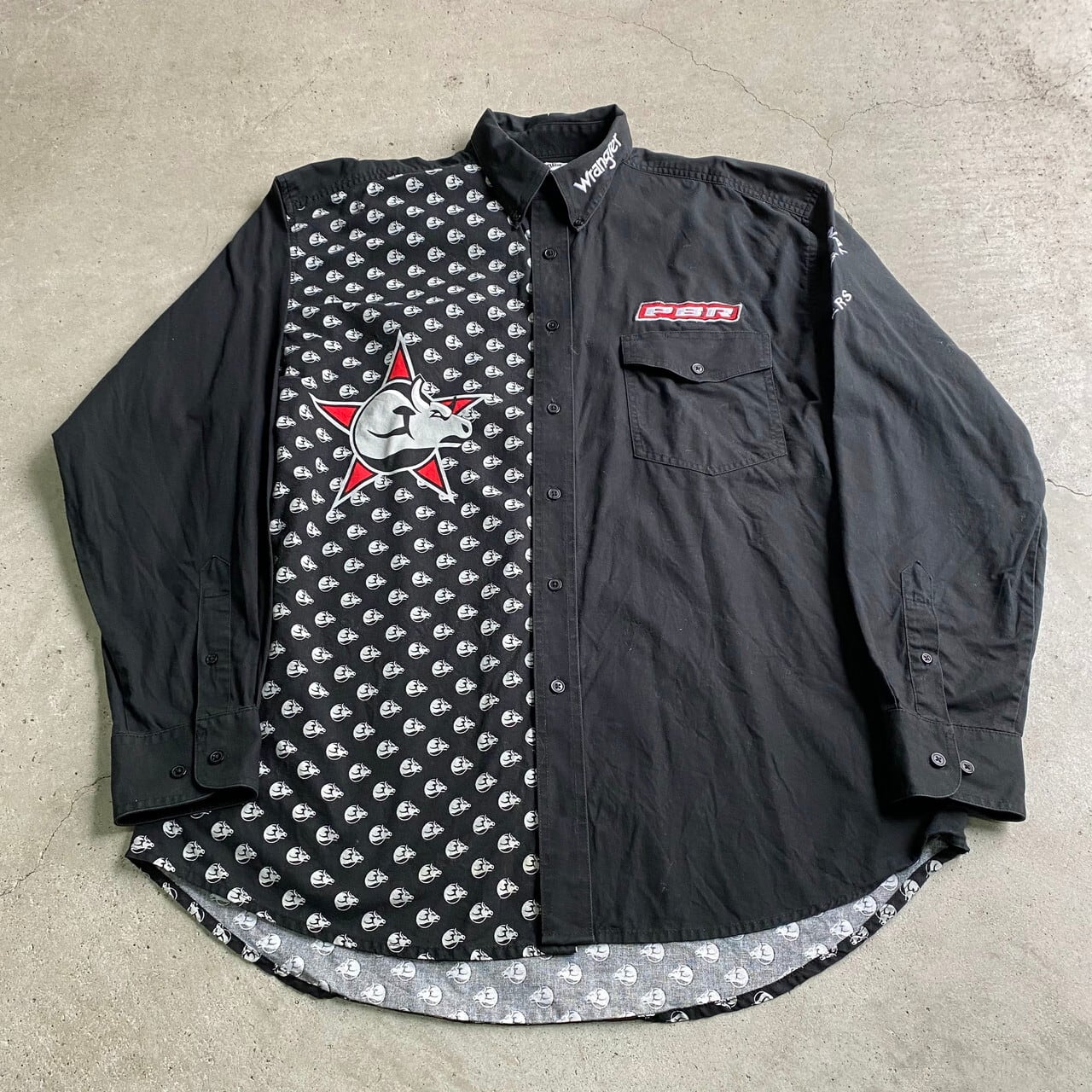 Wrangler ラングラー PBR 企業ロゴ ロデオ 刺繍 切替プリント Wrangler ラングラー PBR 企業ロゴ ロデオ 刺繍 切替プリント
