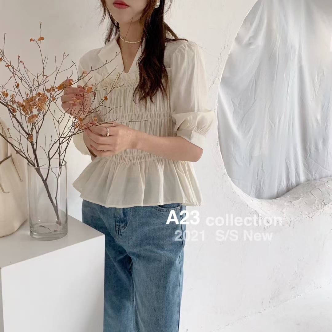 ビスチェレイヤード風ブラウス　AJ3396-958