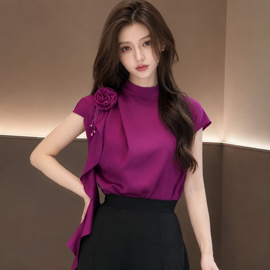 Frill Tunic Blouse(2color) V3420