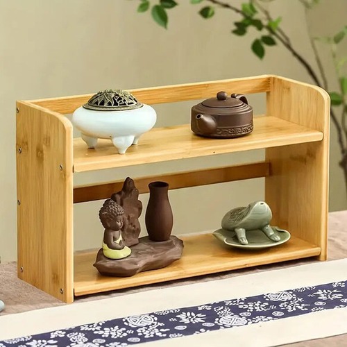 小物 収納 木製 ラック ２層 幅40cm 収納棚 化粧品収納 キッチン収納 香水 アクセサリー 玄関 北欧