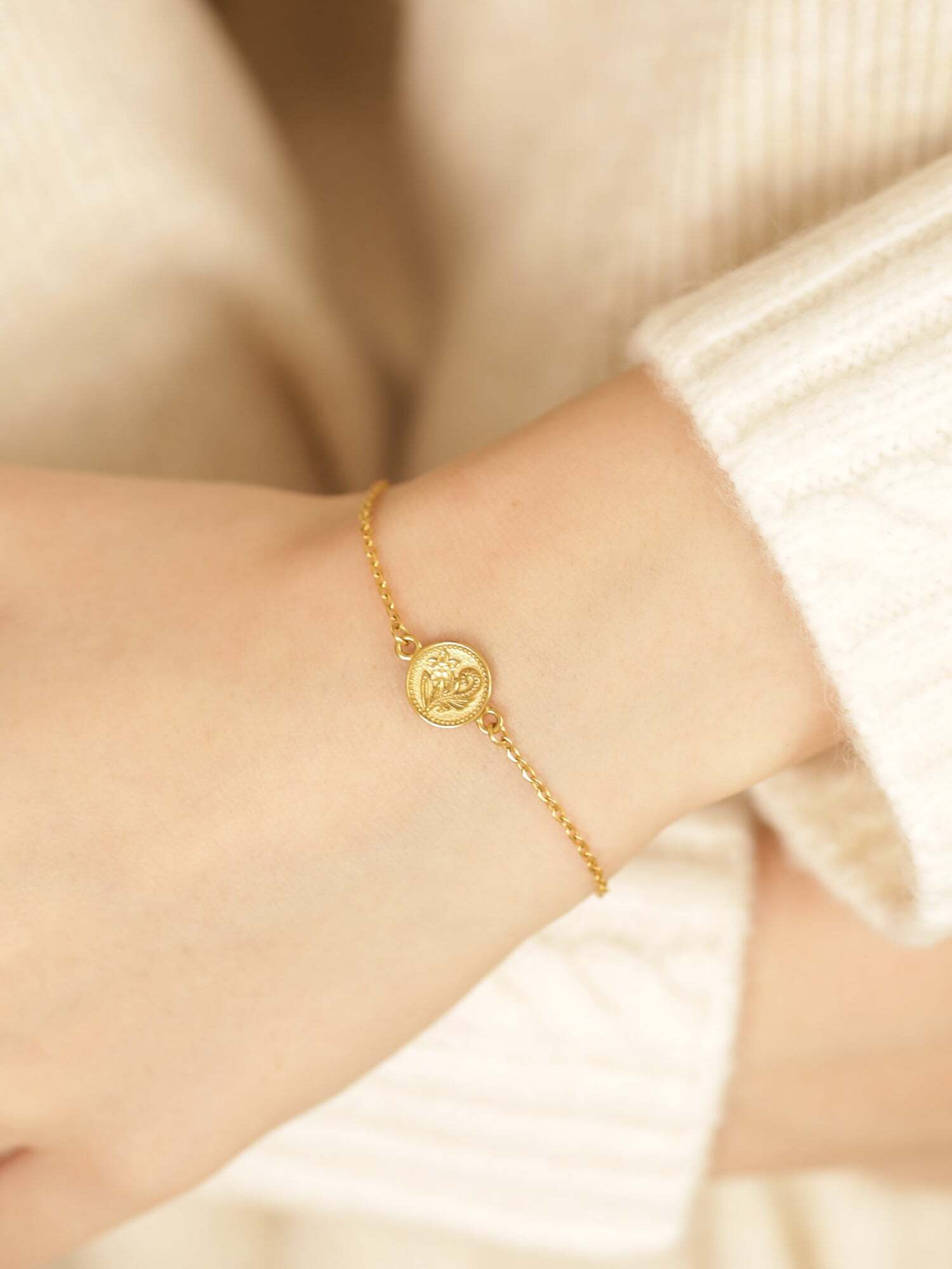 316L hawaiian 2way coin & sun bracelet #b09