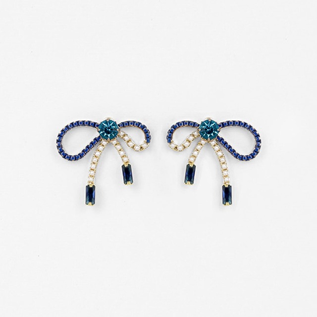 Diana Handmade Colorful Crystal Ribbon Earring