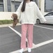 ✞編み込みプルオーバーセーター or コーデュロイピンクロリータパンツ ガーリー オータムウィンター♡秋物 冬物 ✞ゴスロリ SM ミリ 甘ロリ クラロリ 和ロリ エレガント 黒ロリ 姫ロリ 華ロリ BB-BB41181738016