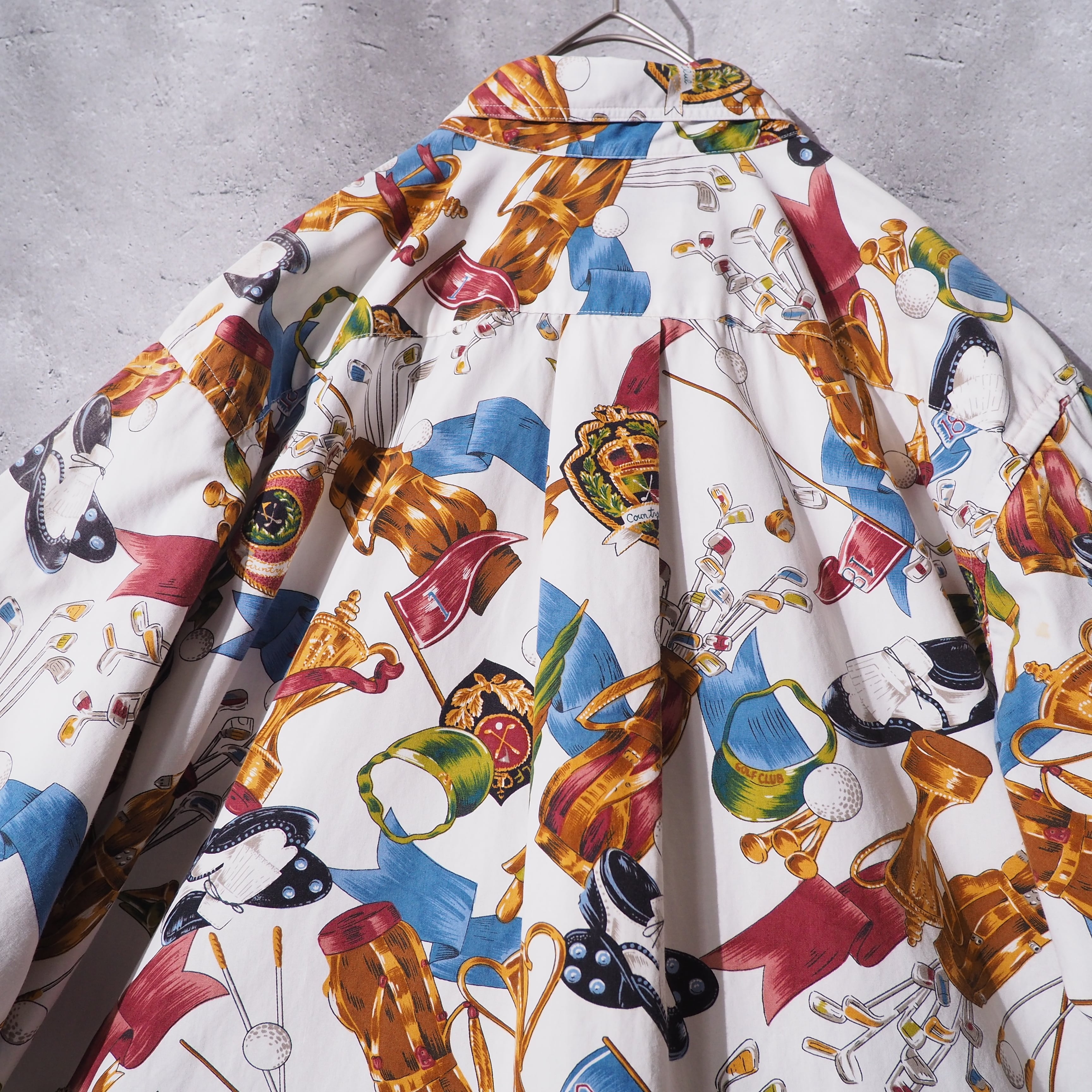 1990s " Made in USA " Beautiful Luxury pattern vintage loose Button down shirt