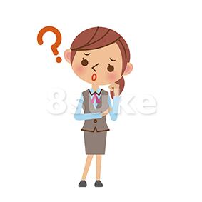 イラスト素材:悩んでいるOL・事務スタッフ(ベクター・JPG)