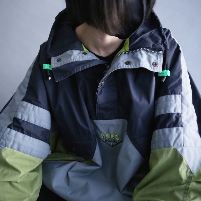 switching gimmick design loose silhouette anorak parka