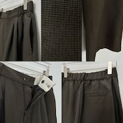 【受注予約:10月上旬入荷予定】センタープレスタックワイドPT/千鳥格子×ダークブラウン