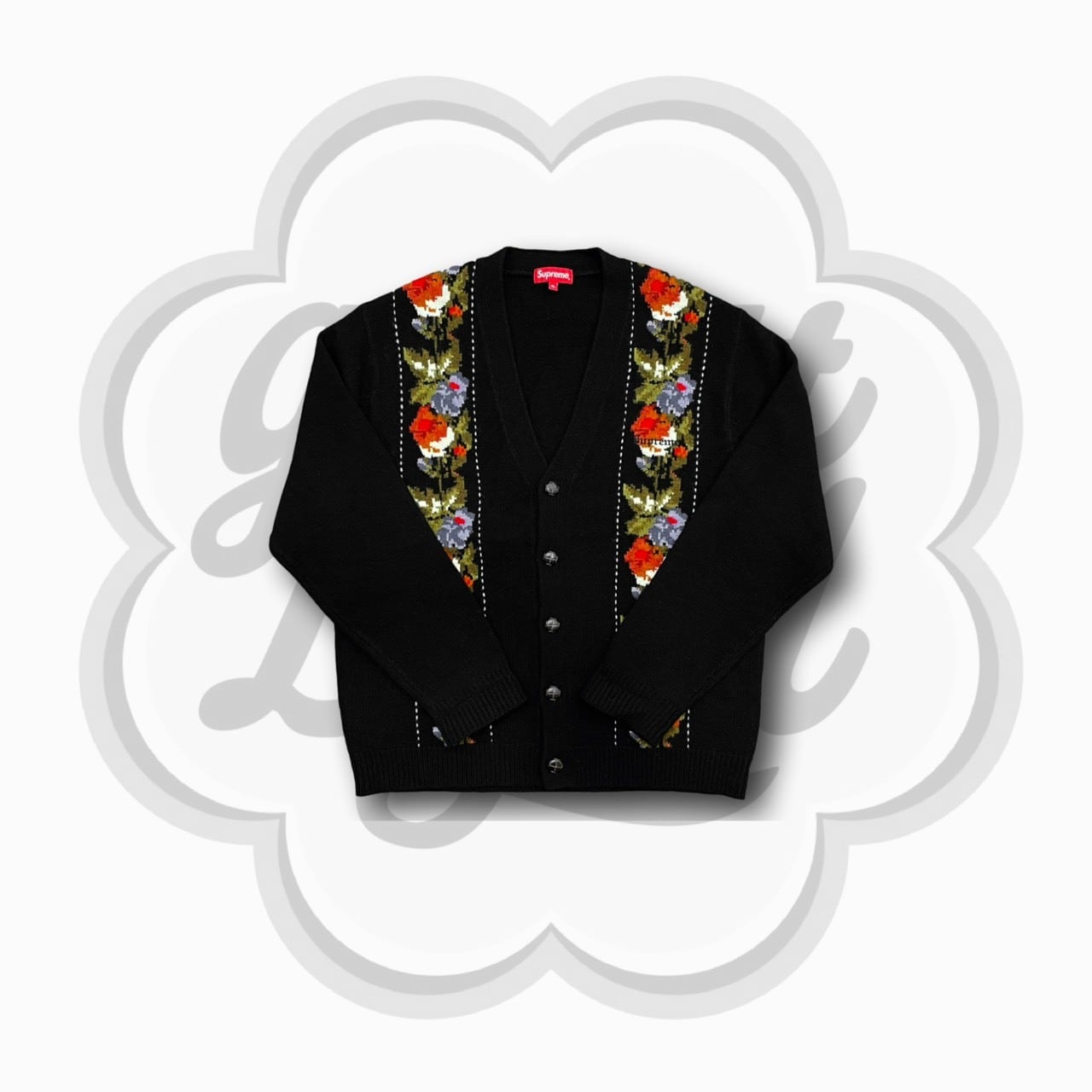 SUPREME 19AW Floral Stripe Cardigan Black XL 250JL1691 | BRAND  