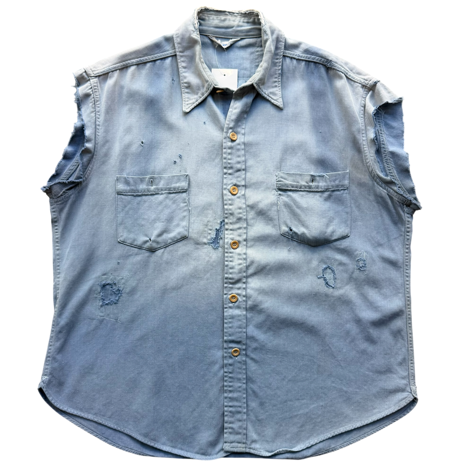 Cut-Off Sleeveless Shirt