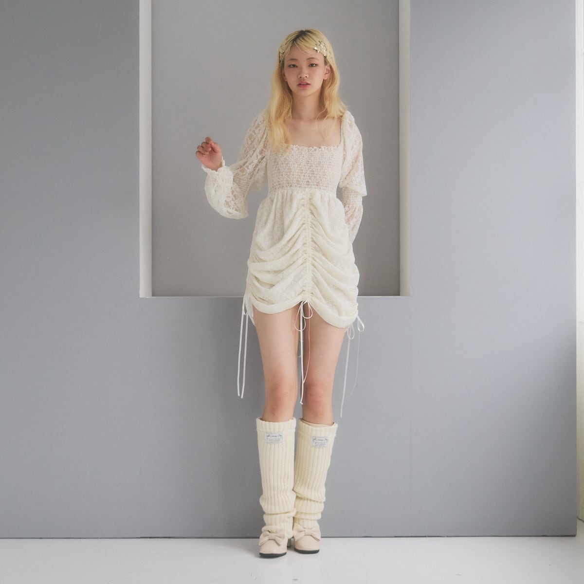 レースパフギャザーワンピース | lilLilly official webstore 