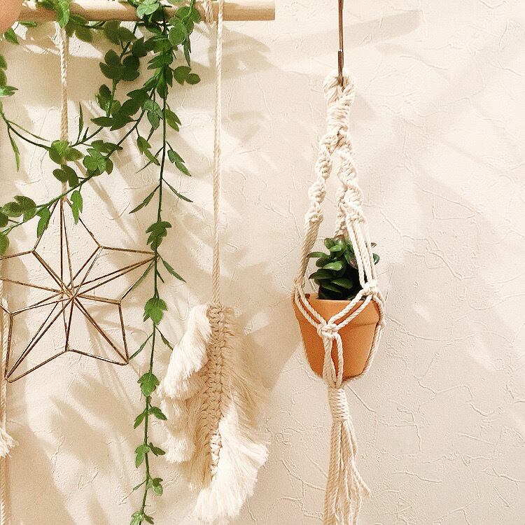マクラメプラントハンガー シェルフ マクラメプラントハンガー シェルフ マクラメプラントハンガー No.64の