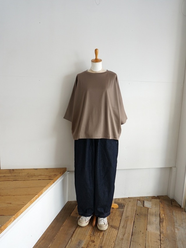 TRAVAIL MANUEL　コットンスムース 5分袖プルオーバー