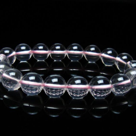 スターミルキークォーツ ブレスレット 11mm スター効果 ピンク 一点物 メール便可 [M便 1/10] 111-37660