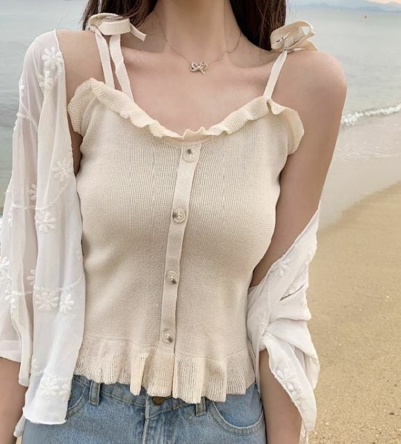 春 夏 レディース トップス かわいい タンクトップ キャミソール 二ッ