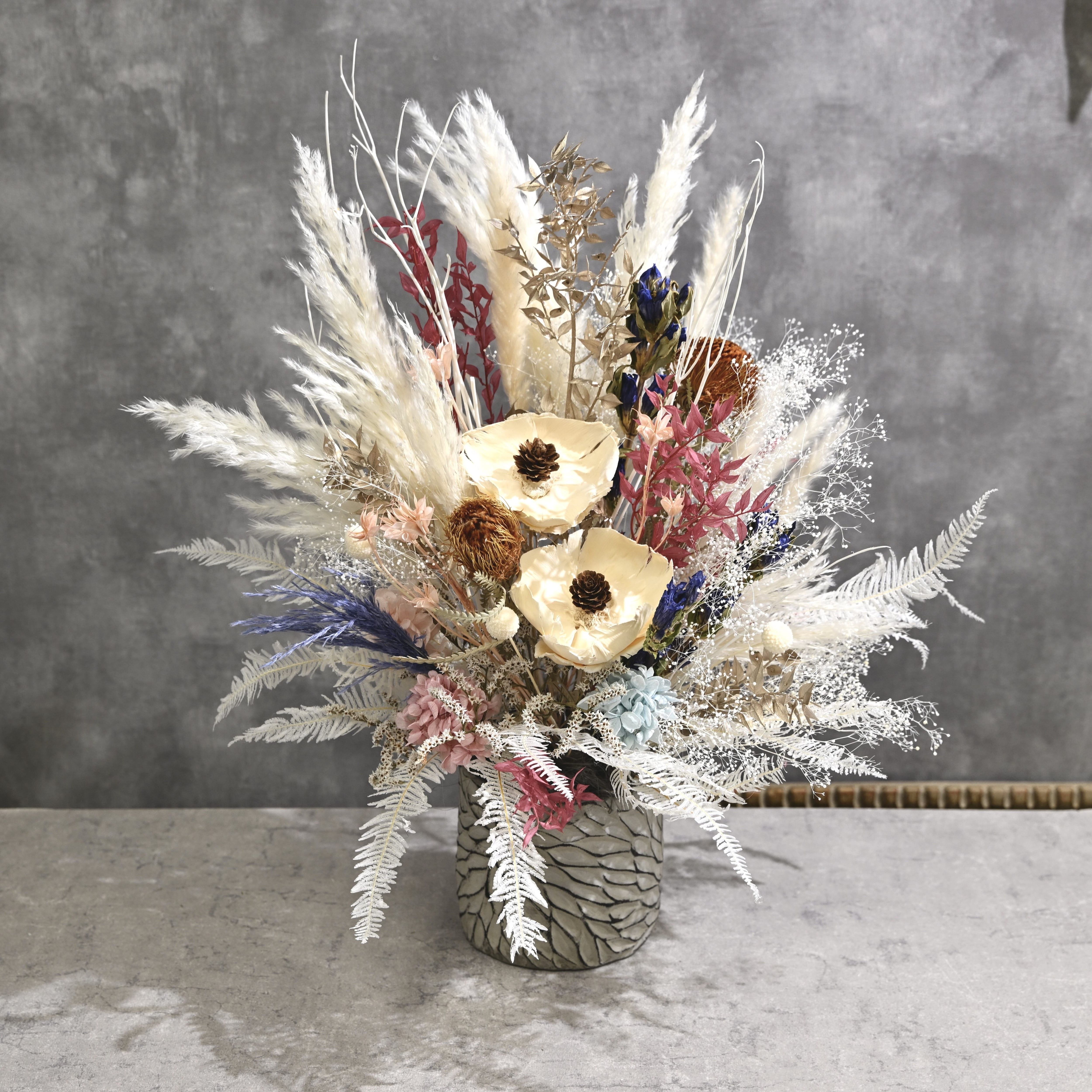 オーダーメイド 】置き型ドライフラワーアレンジ(祝花) Mサイズ