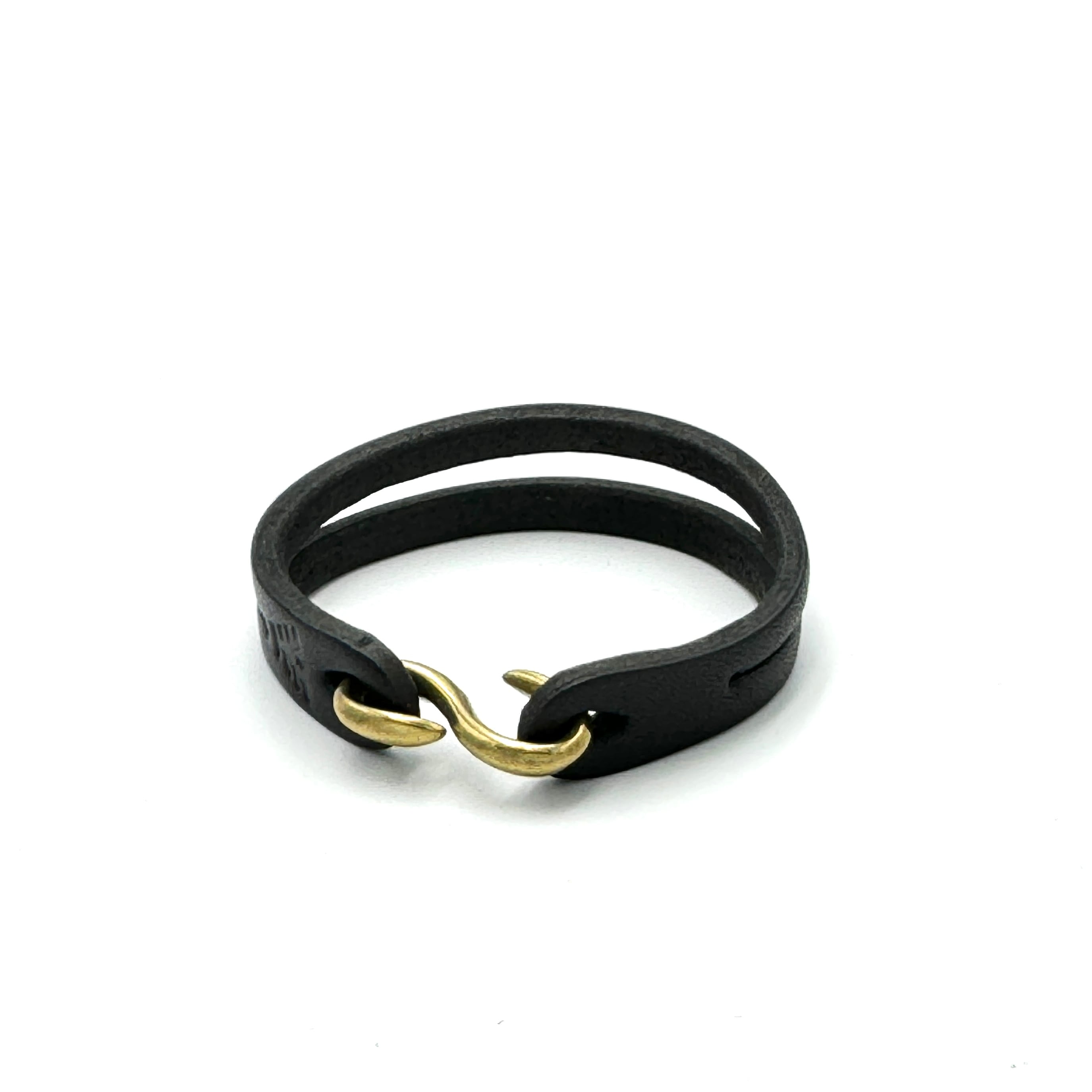 YONZY Sカン レザーブレスレット ブラック