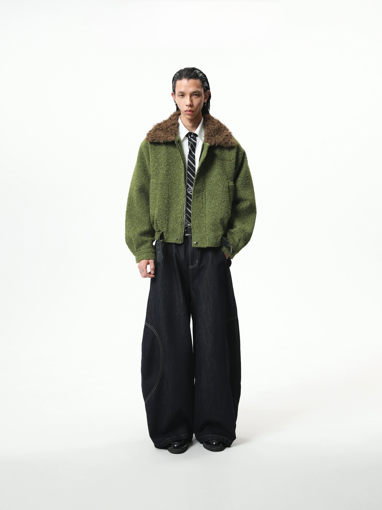 BOOGOOVOGUE Heavy Wool Bomber Jacket