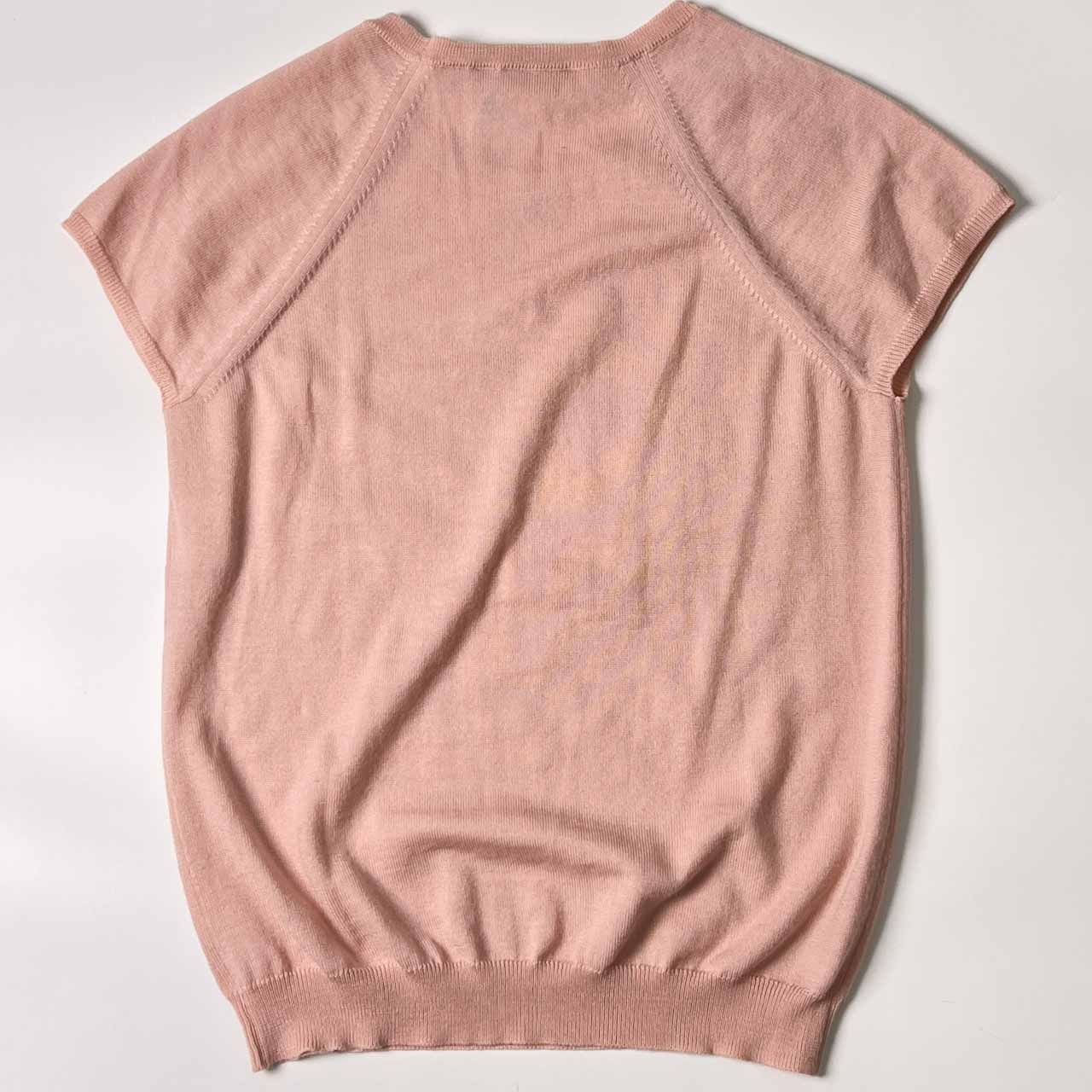 イタリア製 Salvatore Ferragamo サルヴァトーレ フェラガモ 半袖 ウール サマーニット セーター M/ピンク レディース