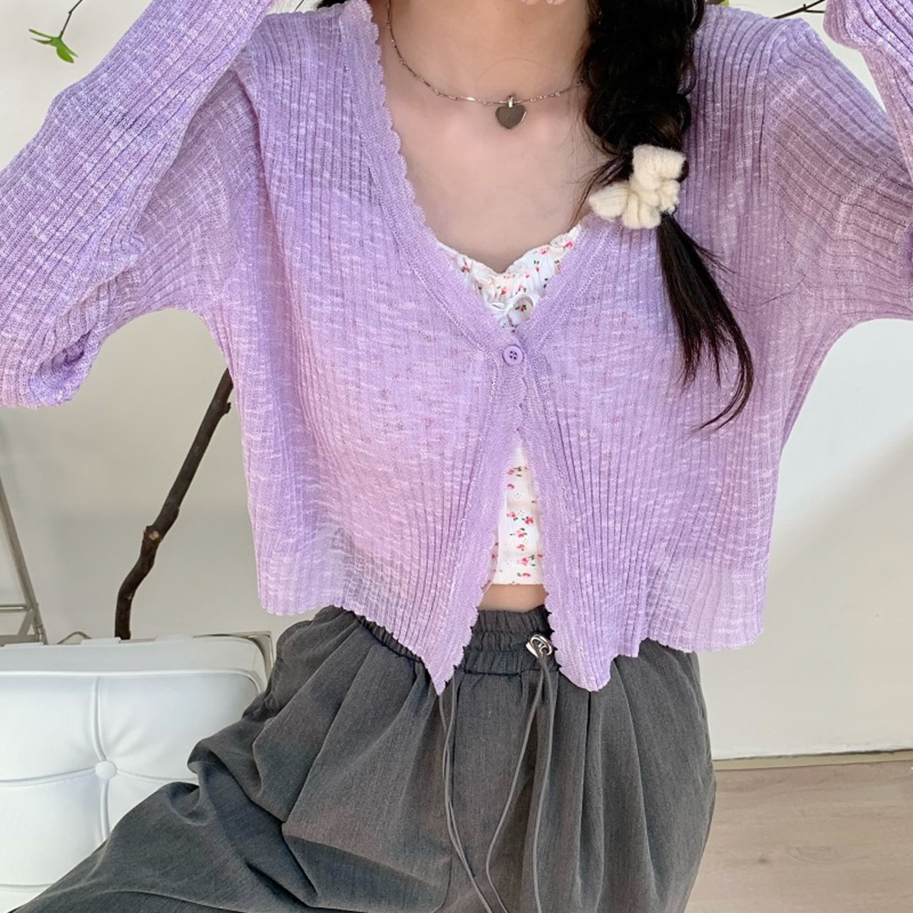 カラーライトカーディガン LK836