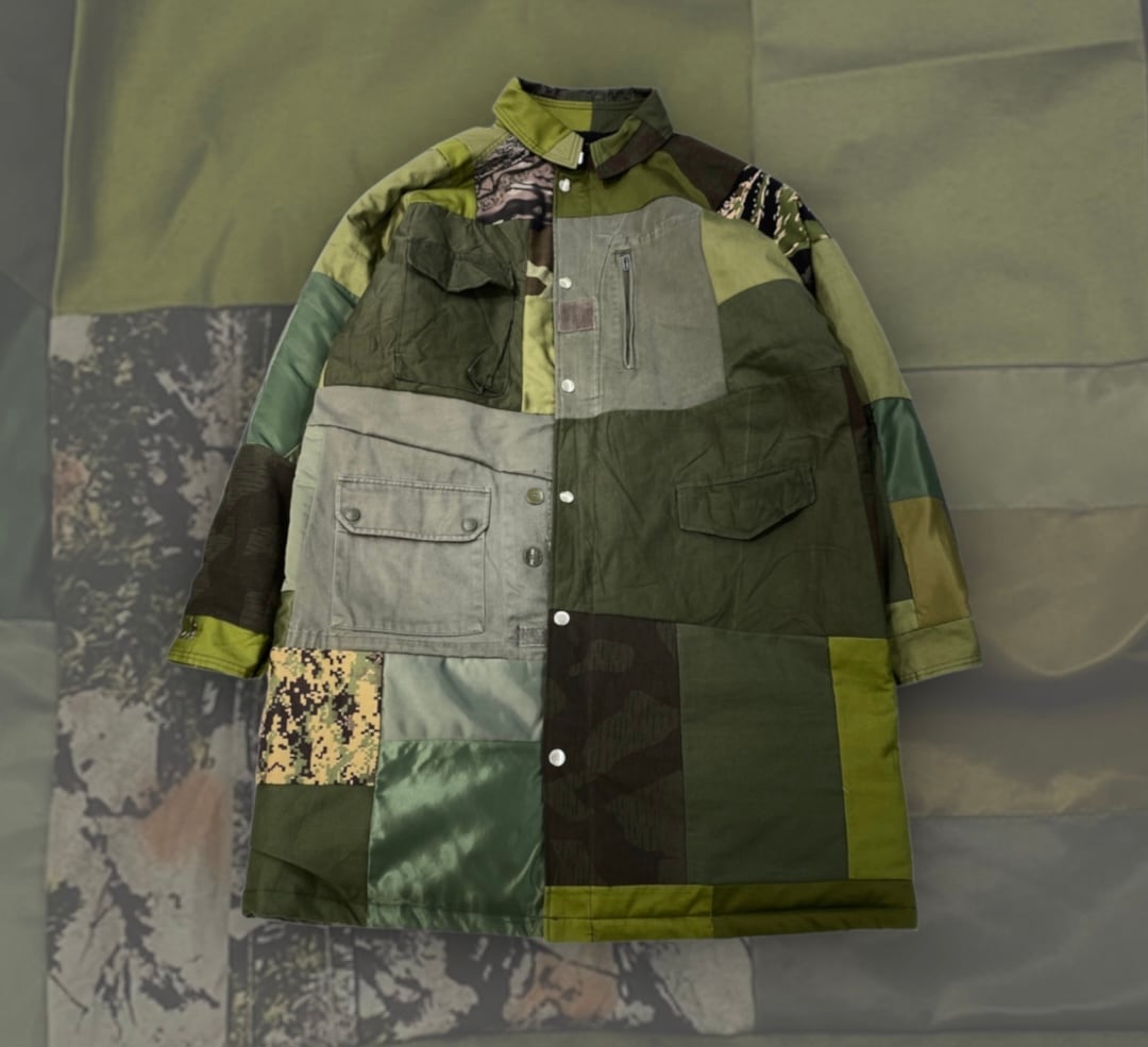 mJK04】再構築中綿入りミリタリーロングコート military long mJK04】再構築中綿入りミリタリーロングコート military long