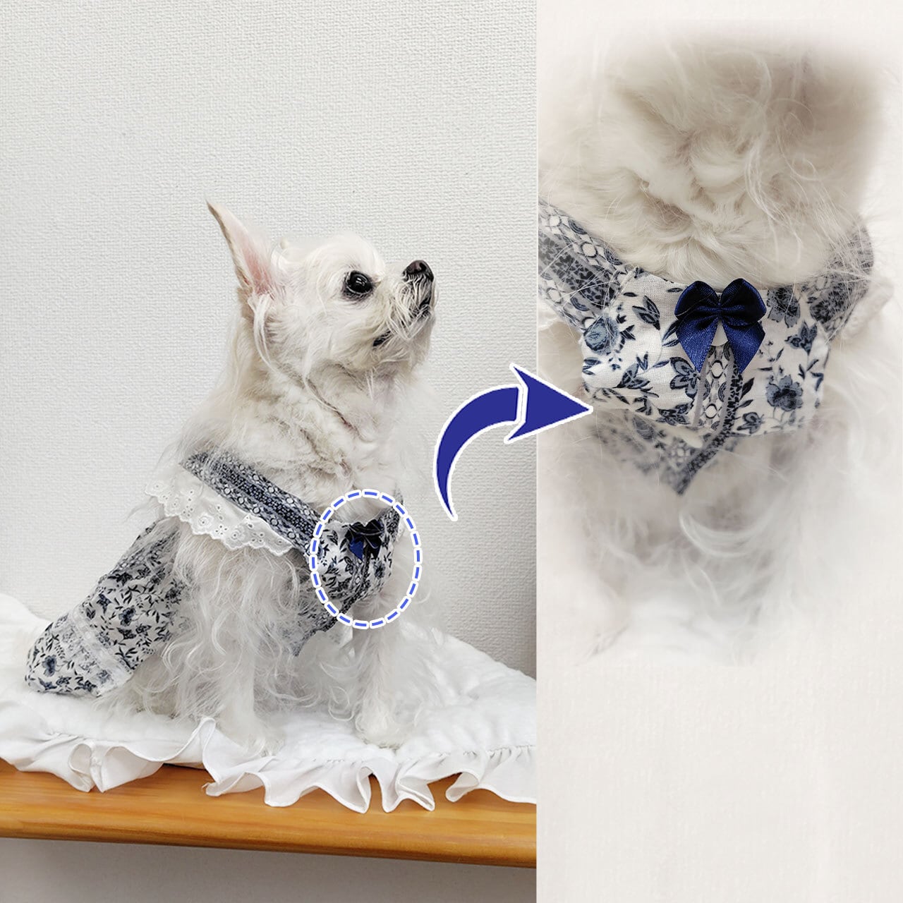 ハンドメイド Ankina S~Mサイズ リバティプリントドレス ワンピース 犬