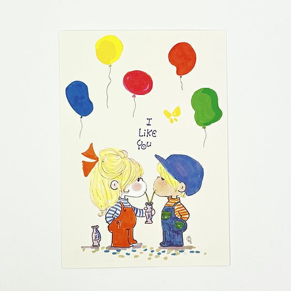 水森亜土 ポストカード (アイボリー) 文具 | キャラクターグッズの