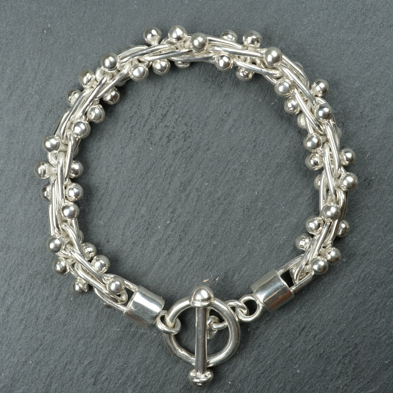 メキシコ タスコ製 シルバー925 DNAマンテルブレスレット/軽研磨仕上げ