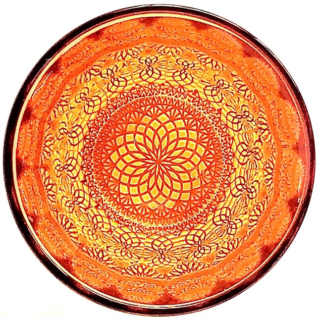 【2020年藤巻百貨店賞 受賞作品】紅の花（金赤×オレンジ）ぐい呑