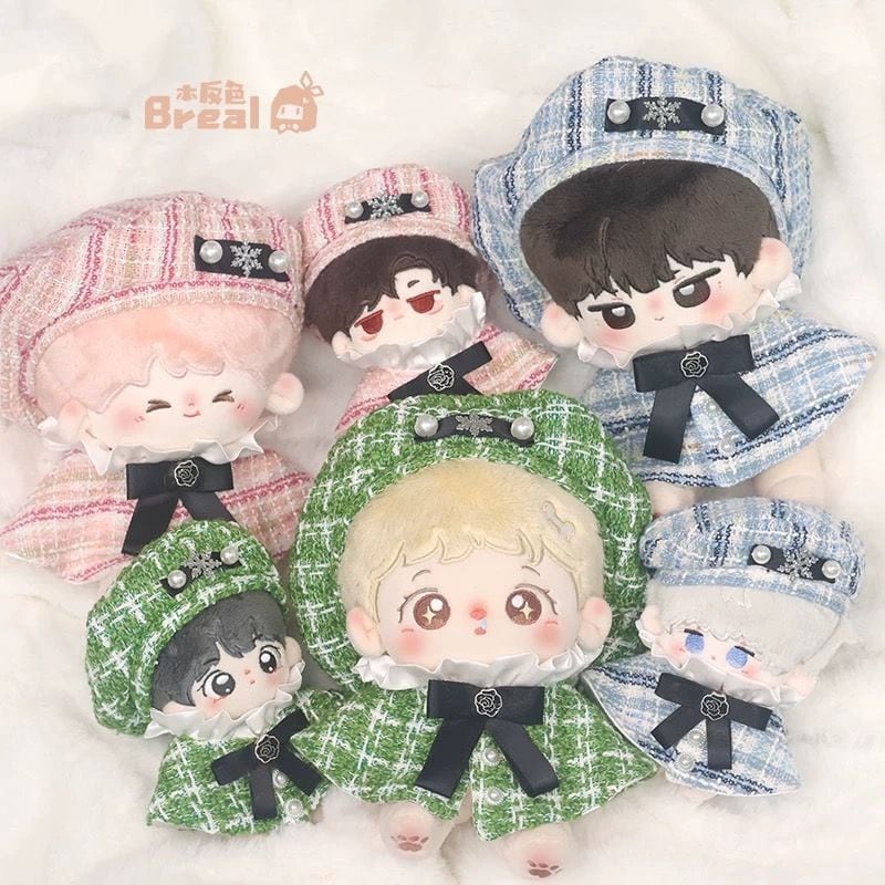 10〜12cm ツイード　いつぬい　 ぬいぐるみ用 　ぬい服 　ベレー帽　2枚 10cm 12cmいつぬい服