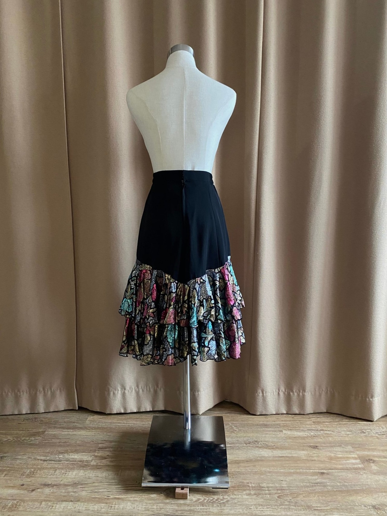 shiny floral frill design skirt-4324-9