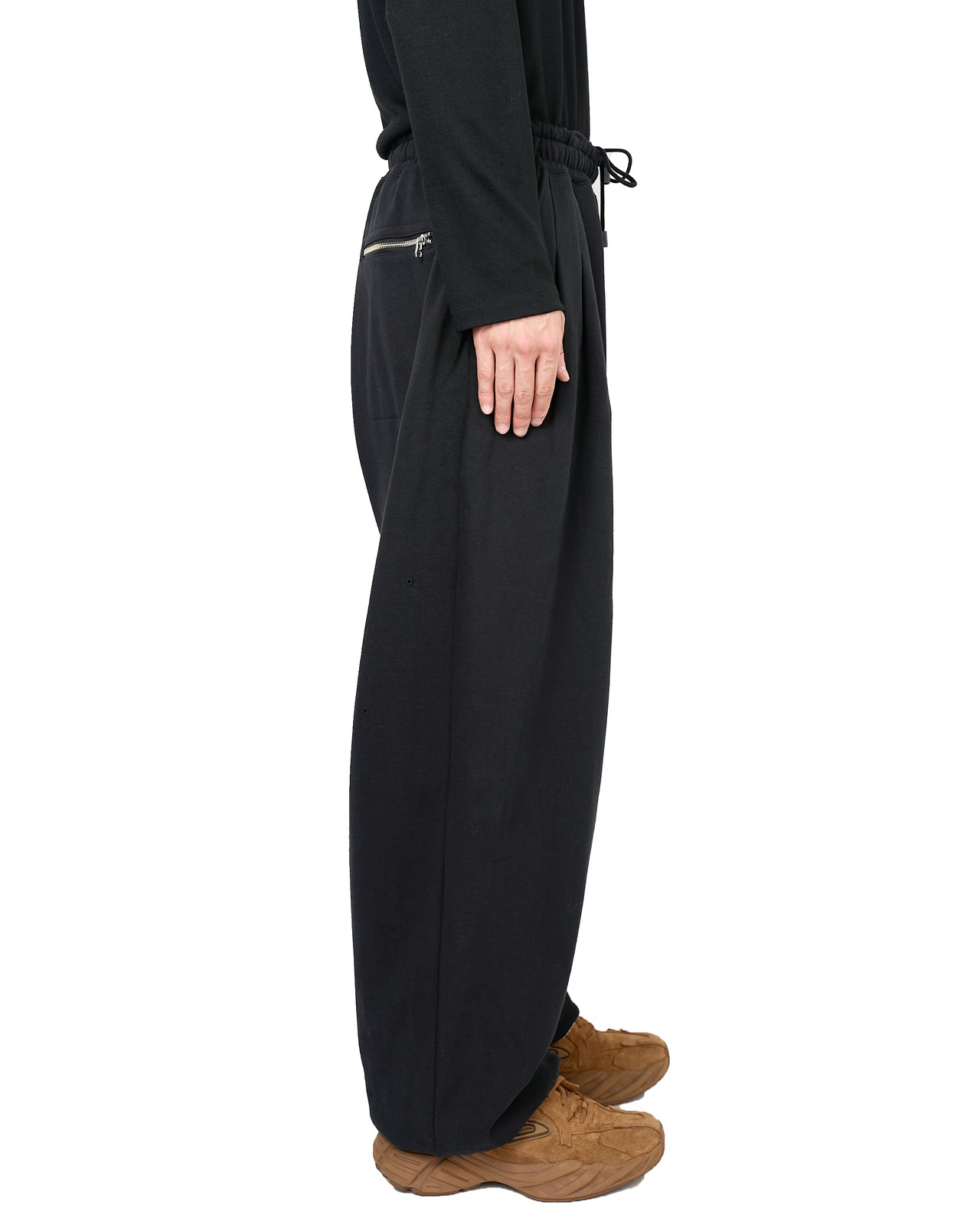 ROTOL "Solid Sweat Triple Tuck pants〔BLACK〕"