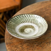 小鹿田焼　6寸皿(飛鉋)　坂本工