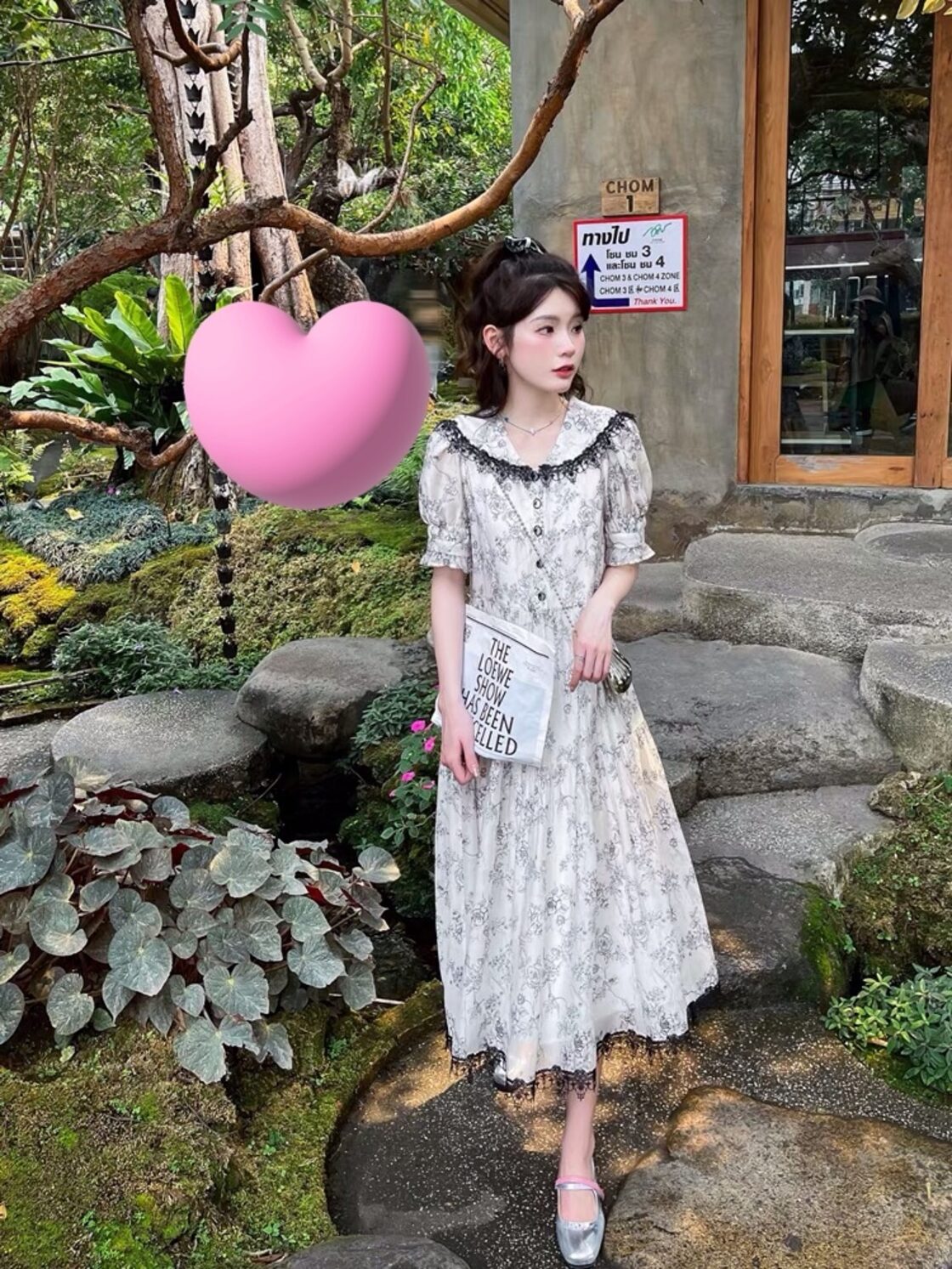 ワンピース ピンク 花柄 フラワー ワンピース お嬢様 エレガント 