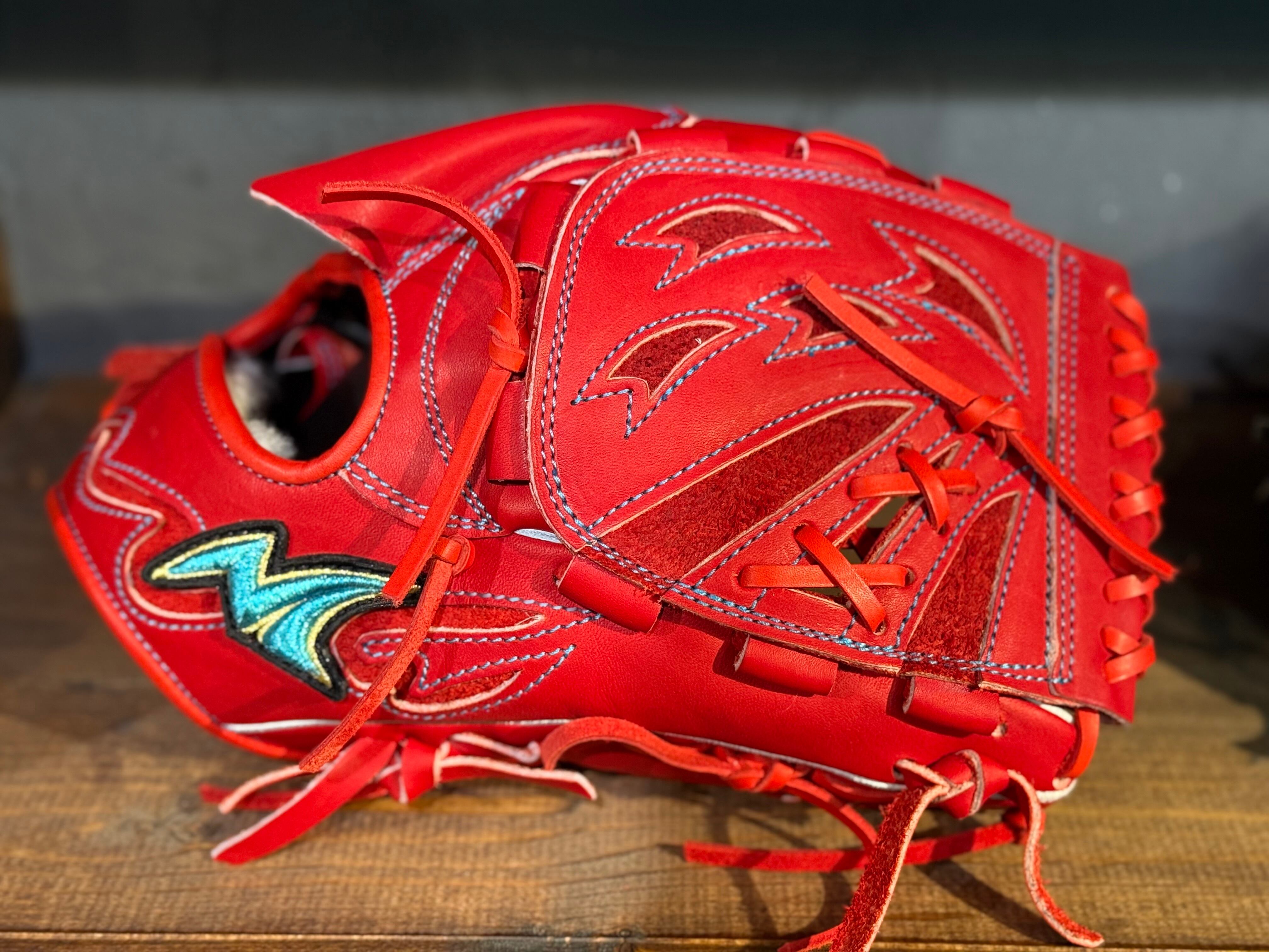 ●手渡し前提●　9.1 NOBRAND　ノーブランド　赤　RED　トライフィン Nolomit Prowave 【ノーリミットプロウェーブ】硬式投手用KSR-02